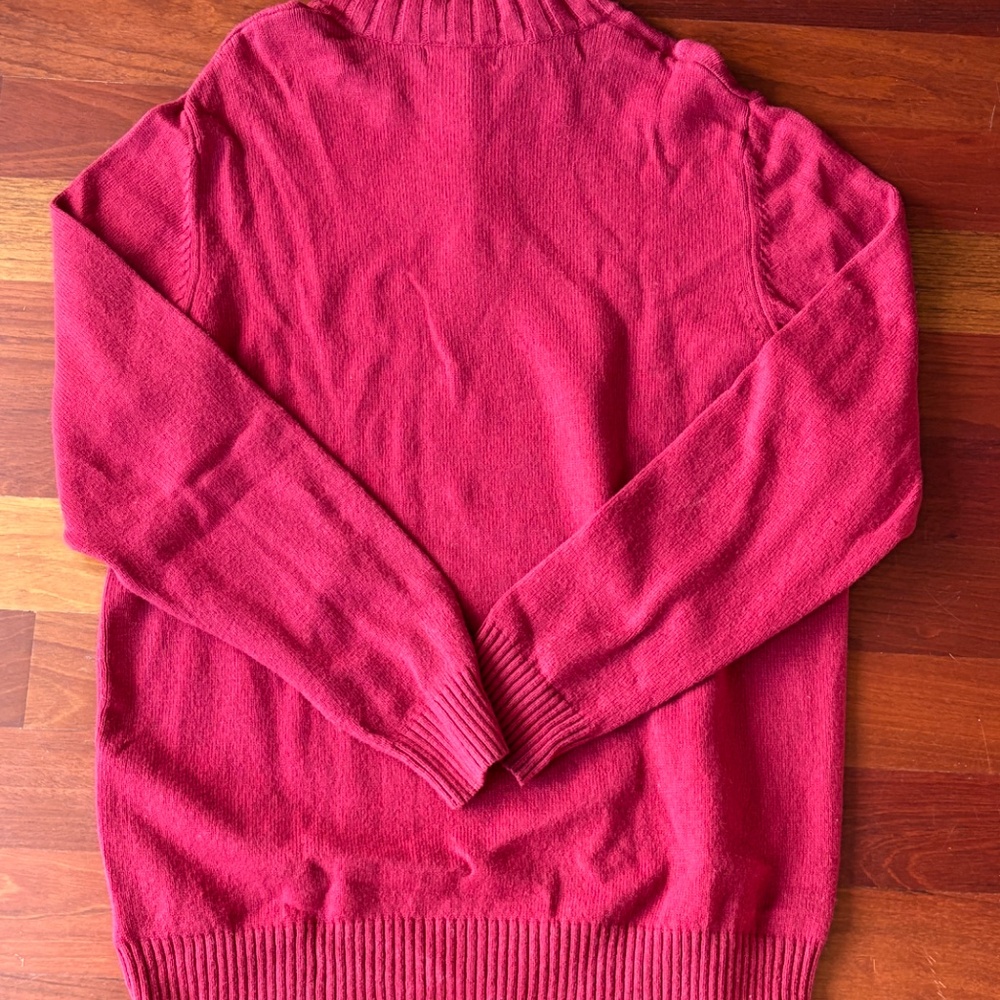 Merona Cotton Blend 1/4 Zip Maroon Sweater - Picture 2 of 11